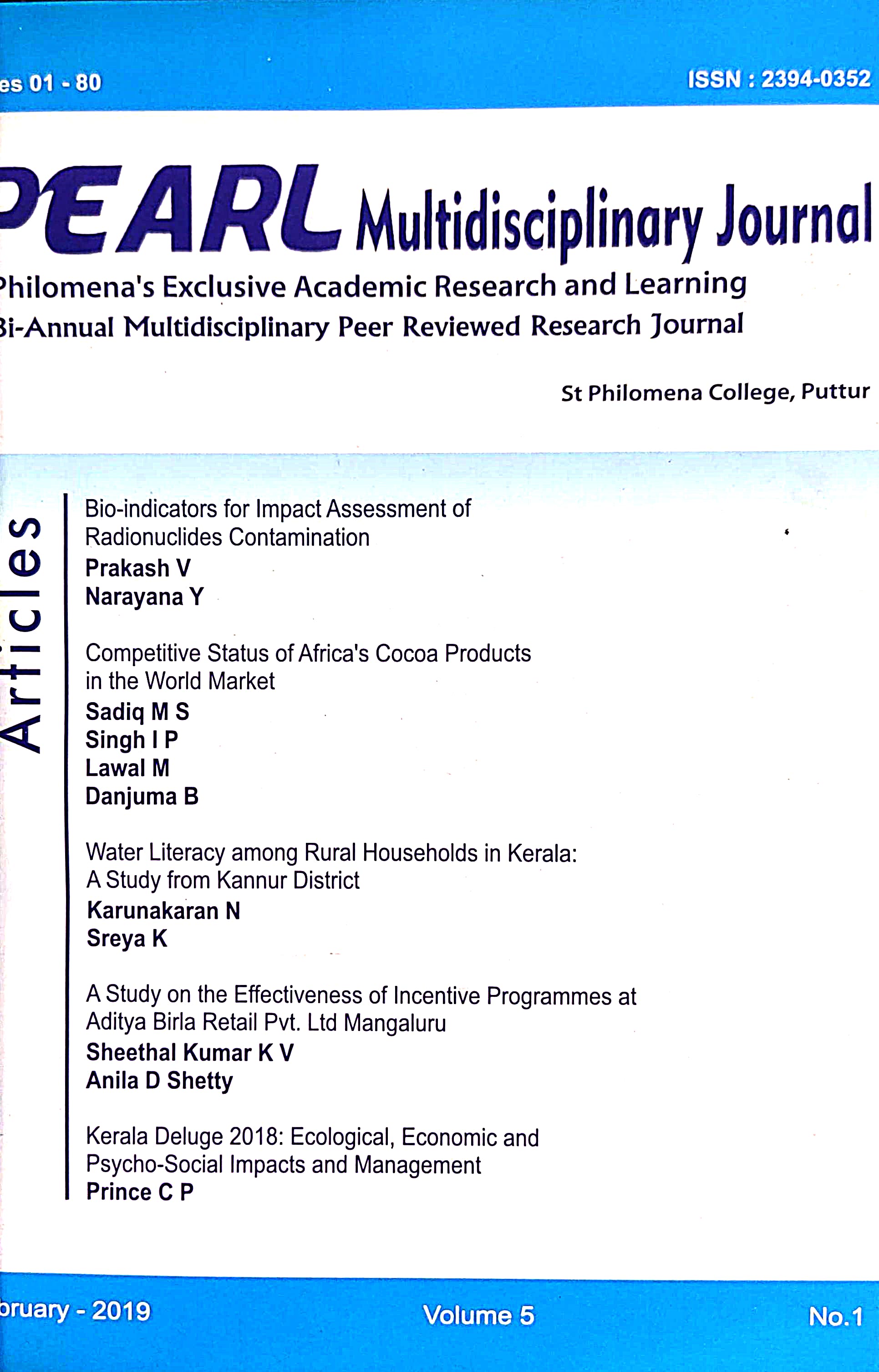 					View Vol. 5 No. 1 (2019): Volume 5,Issue 1(February 2019)
				